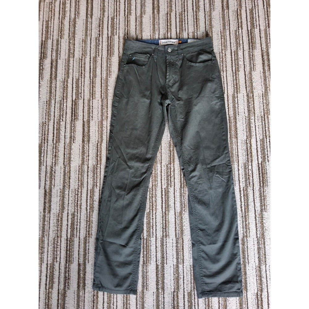 Tailor Vintage Canaan Slim Fit Pants Mens 30x32 Olive Green Stretch Chino Twill